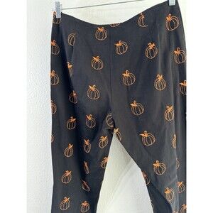 Alanni By Donny Brook Pants Womens 12 Black Orange Embroidered Pumpkin Halloween